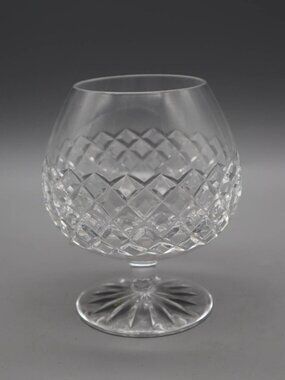 Vtg Atlantis Montalegre Cut Crystal Brandy Snifter Glass Diamond Pattern Signed